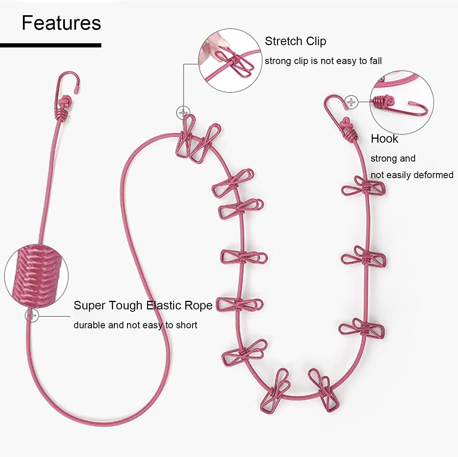 12Clip Cloth Drying Rope - Image 3