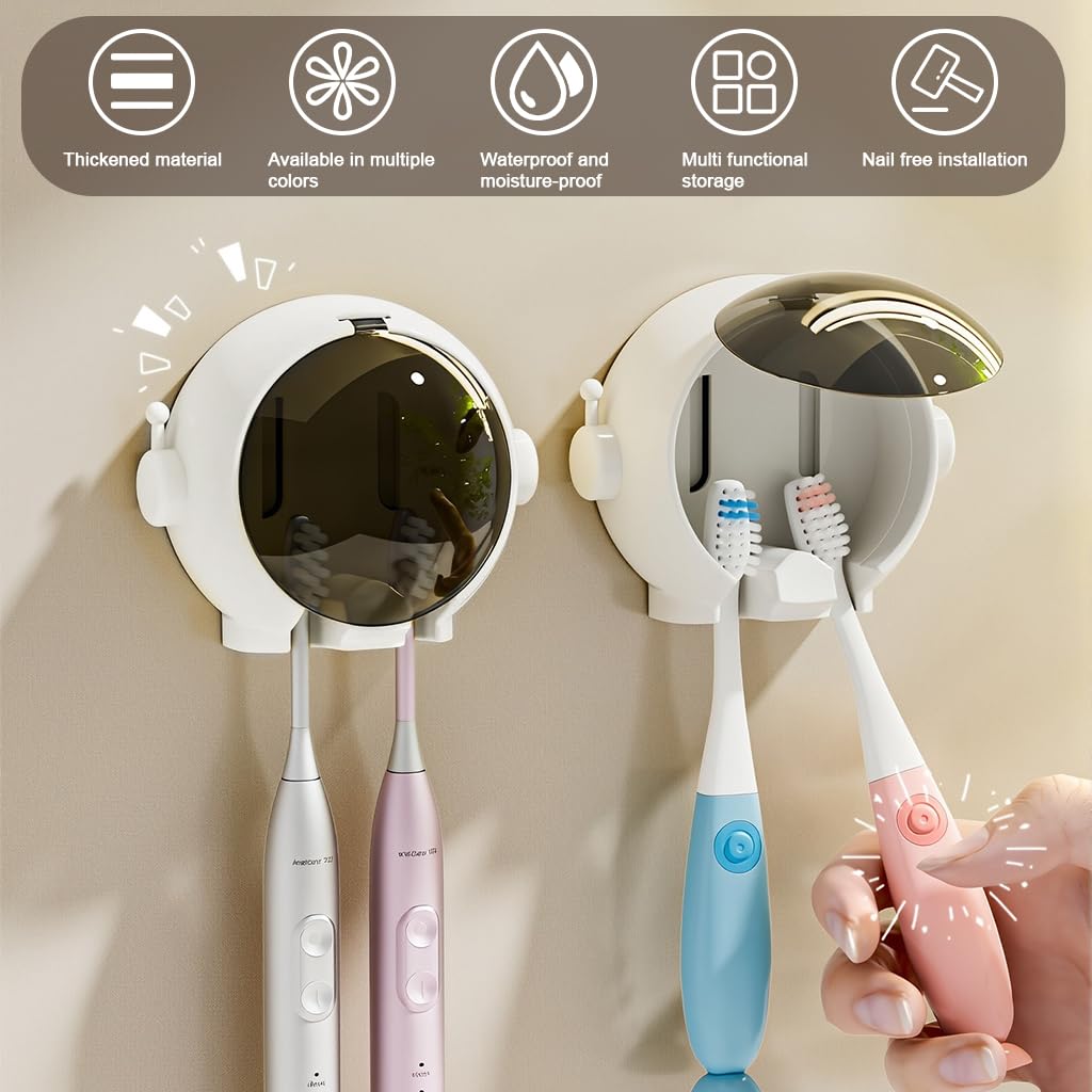 Wall-mounted brush holder